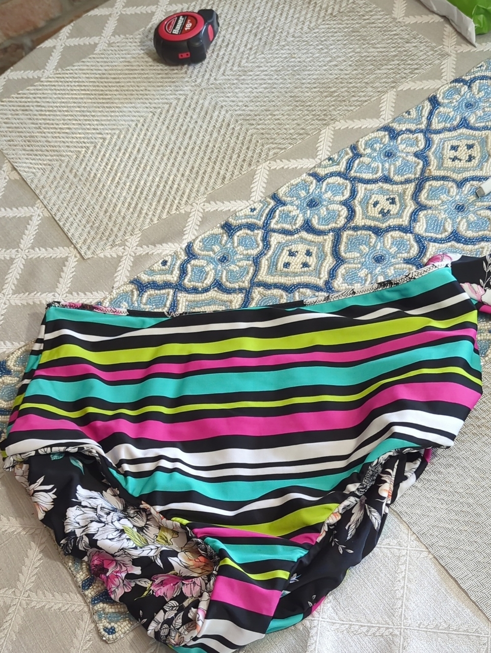 Torrid Floral & Stripe Reversible Bikini Set - Picture 13 of 15
